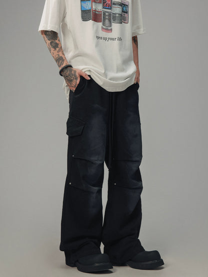 High Street Dirty Distressed Paratrooper Pants