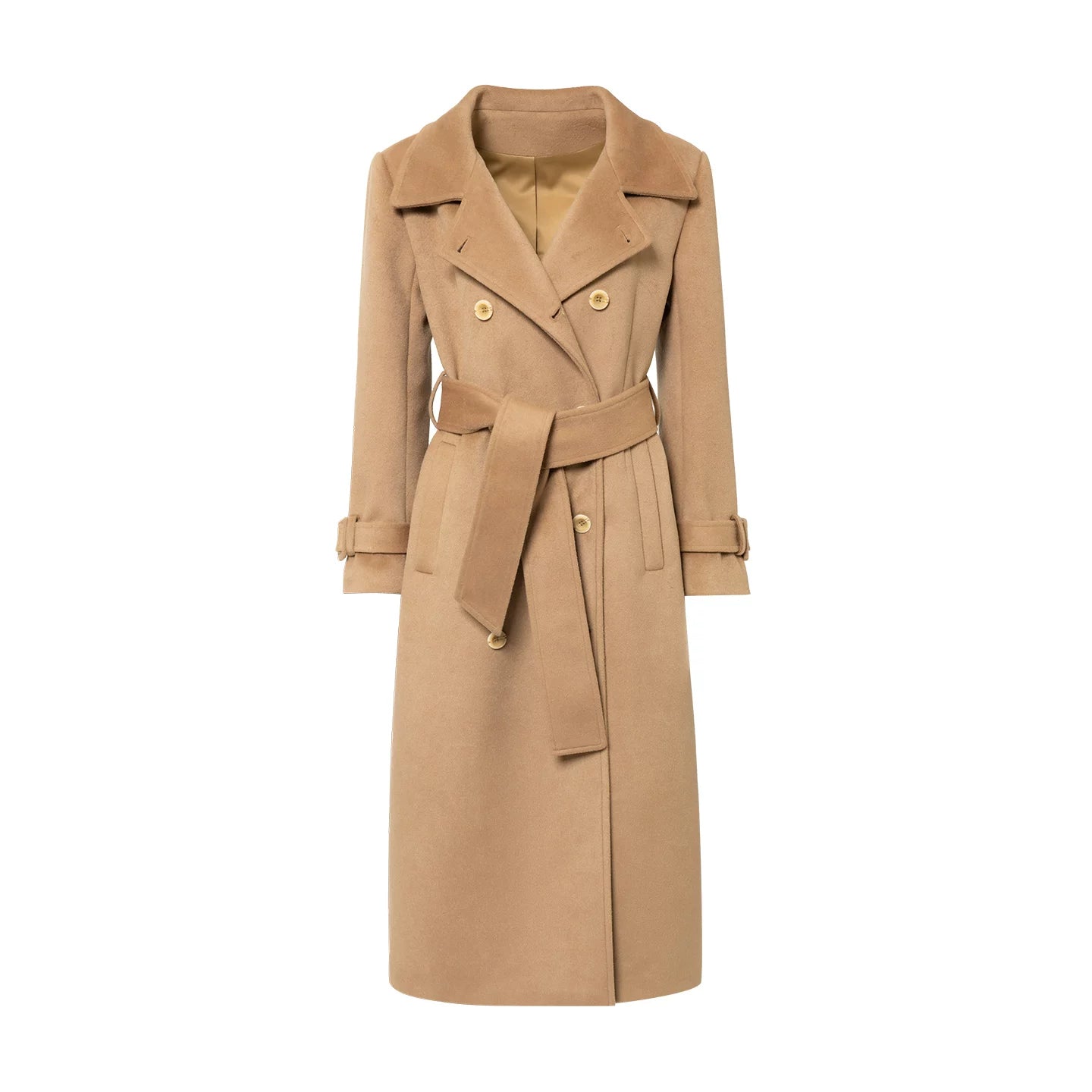 Coffee-Colored Woolen Cloak Coat Set-Up