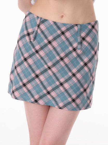 American Retro Plaid Skirt