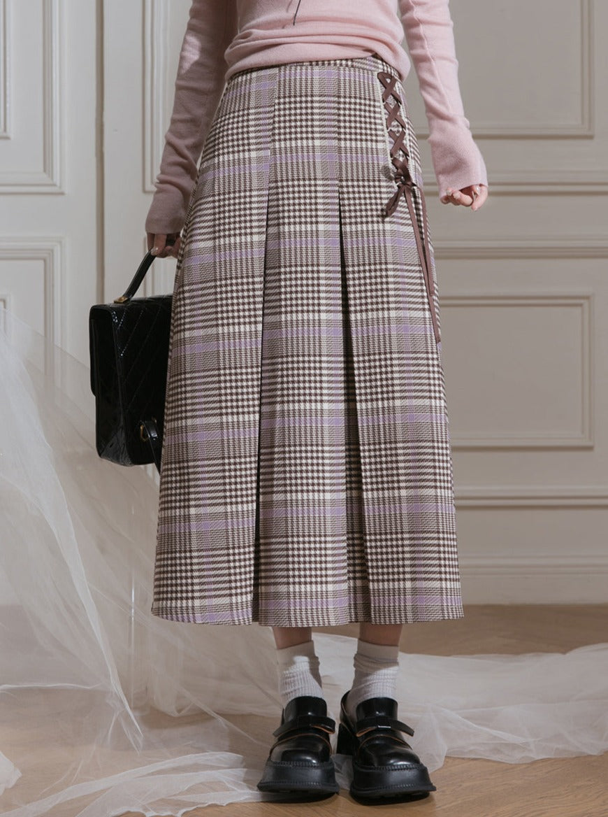 Maple Custard Navy Collar Jacket + Skirt Set