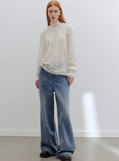 high-rise wide-leg jeans