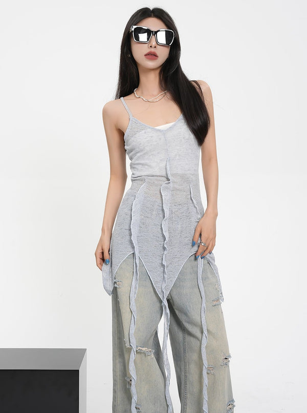 Stitching Tassel Design Top