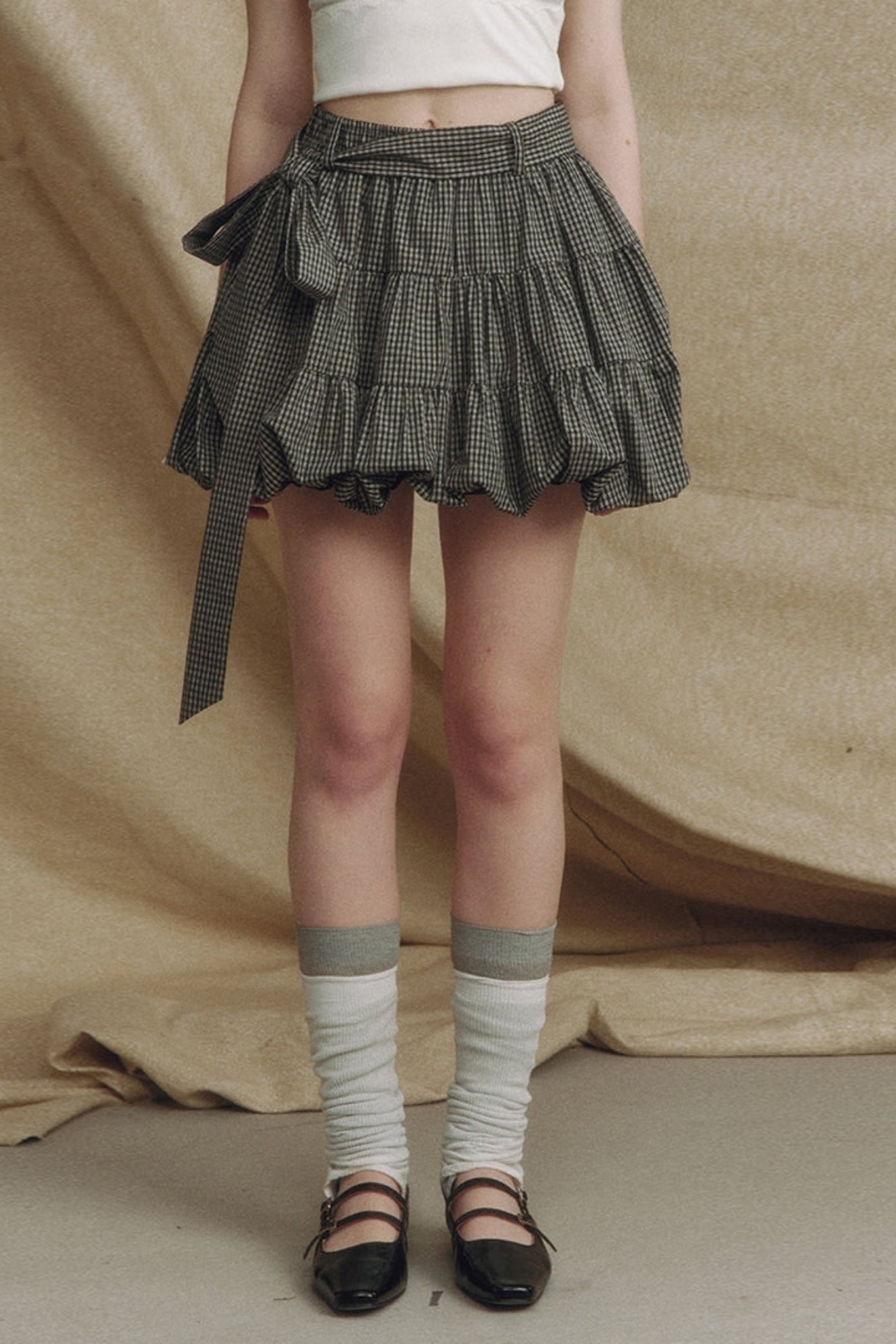 Navy Collar Plaid Jacket Set-Up