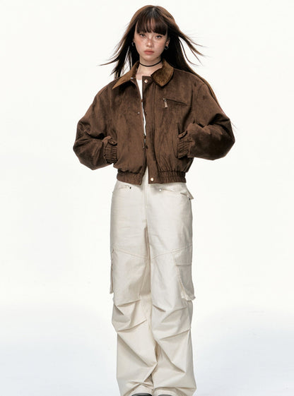 Thick Fleece Collar Short Jacket