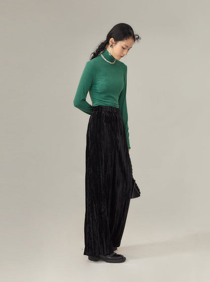 Velvet pre-fall wide-leg pants