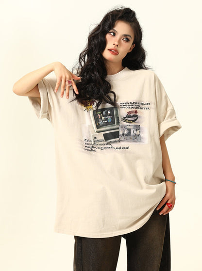 Retro TV Print T-Shirt