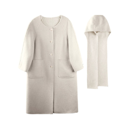 Silk Wool Reversible Scarf Coat