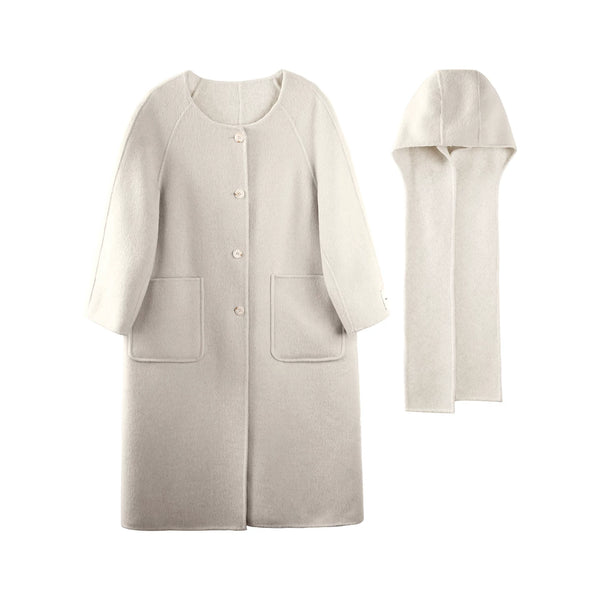 Silk Wool Reversible Scarf Coat