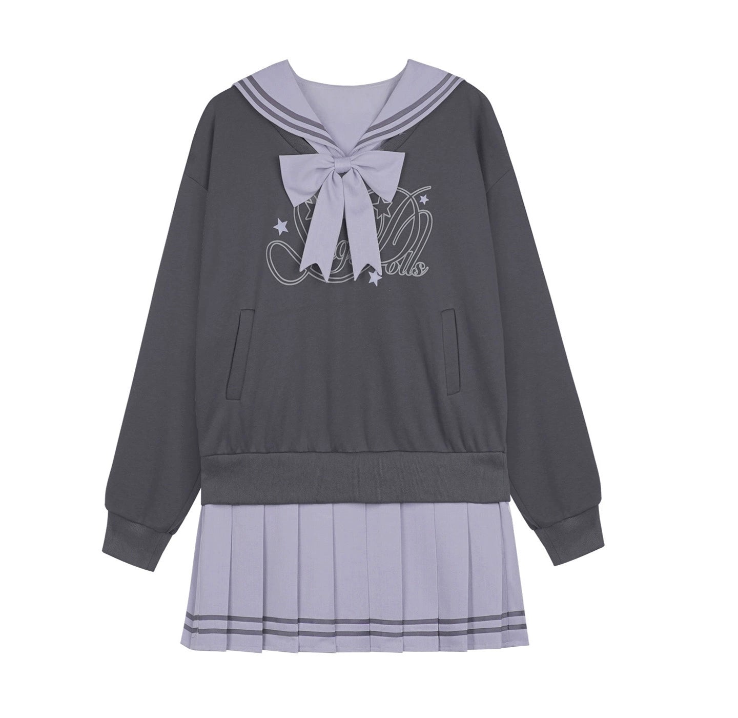 Oxygen Gray-Purple Sailor Dress