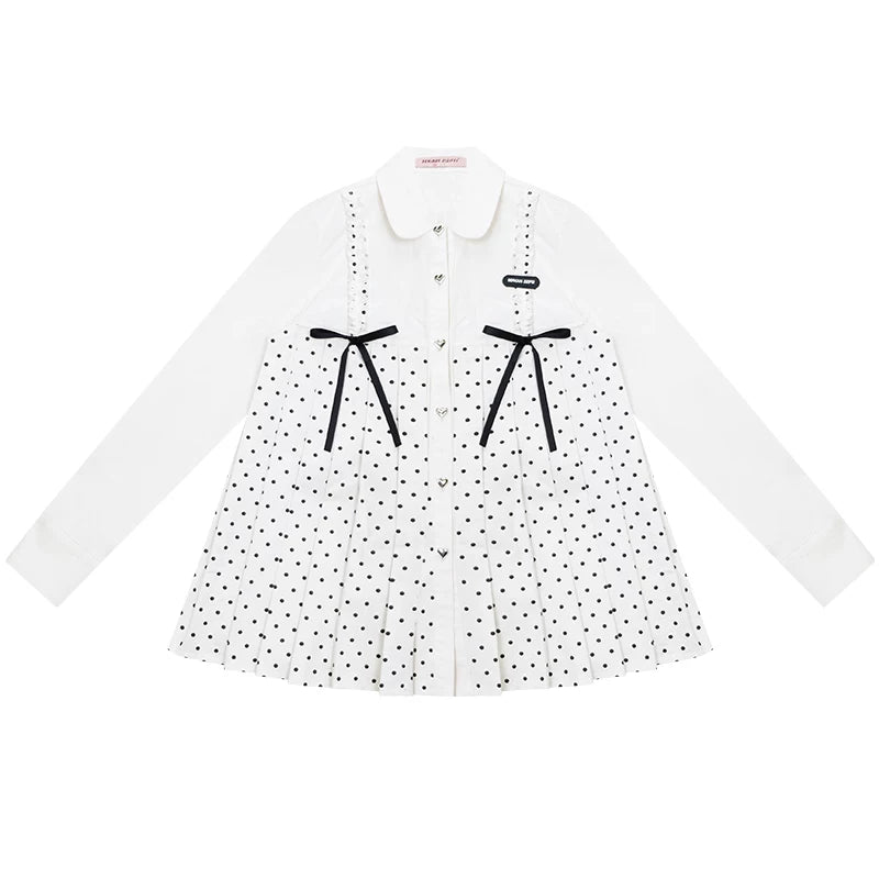Bow Doll Collar Long Sleeve Shirt