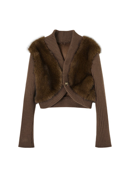 Retro Patchwork Knit Jacket