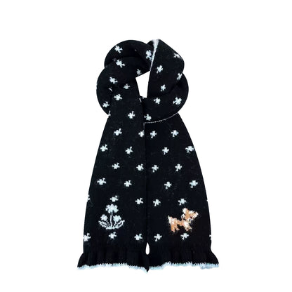 Cartoon Polka Dot Wool Scarf