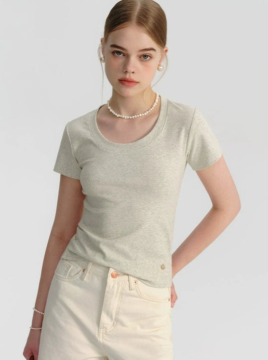 American U-Neck Cropped T-Shirt