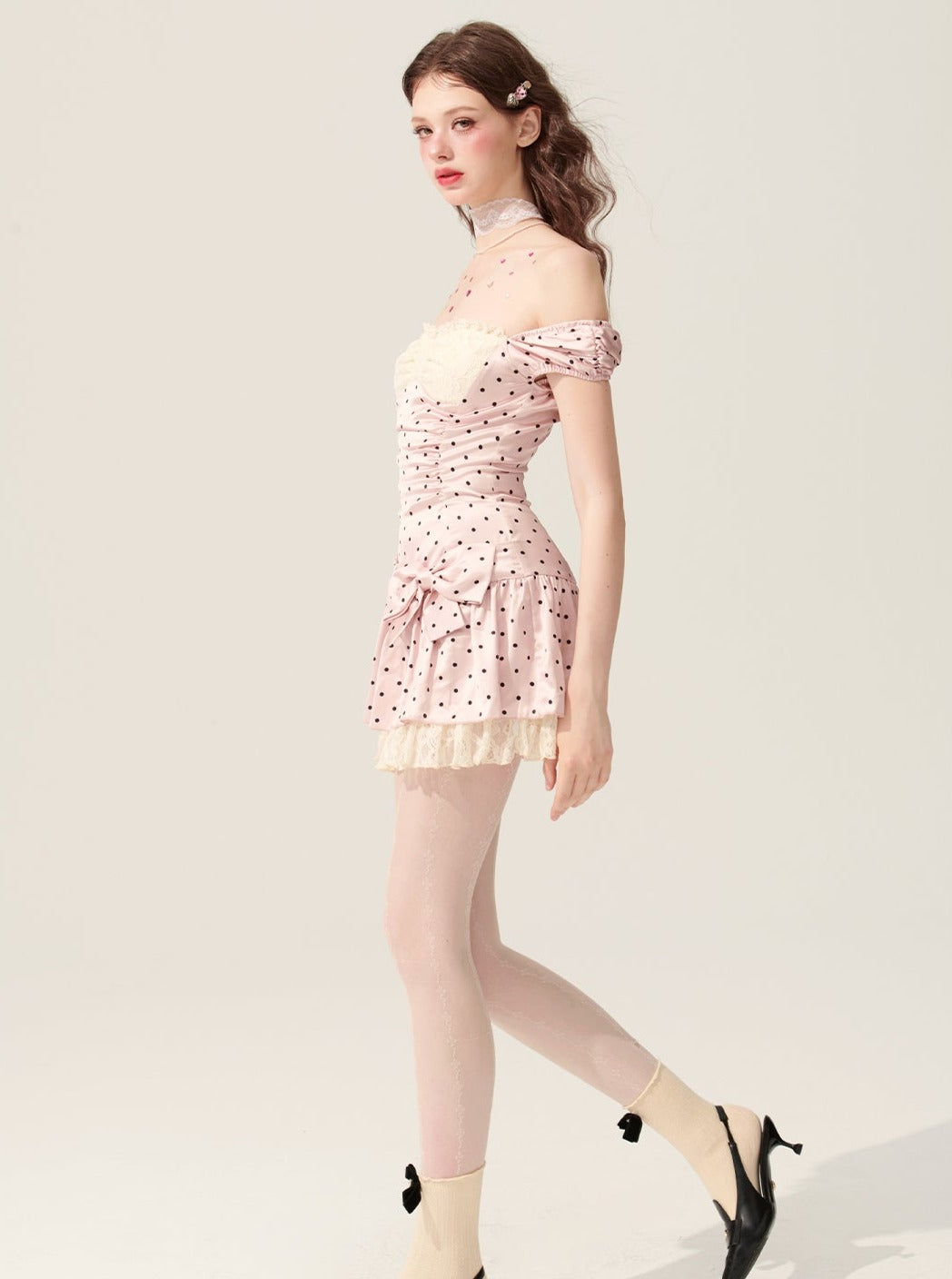 Thin Polka Dot A-Line Dress