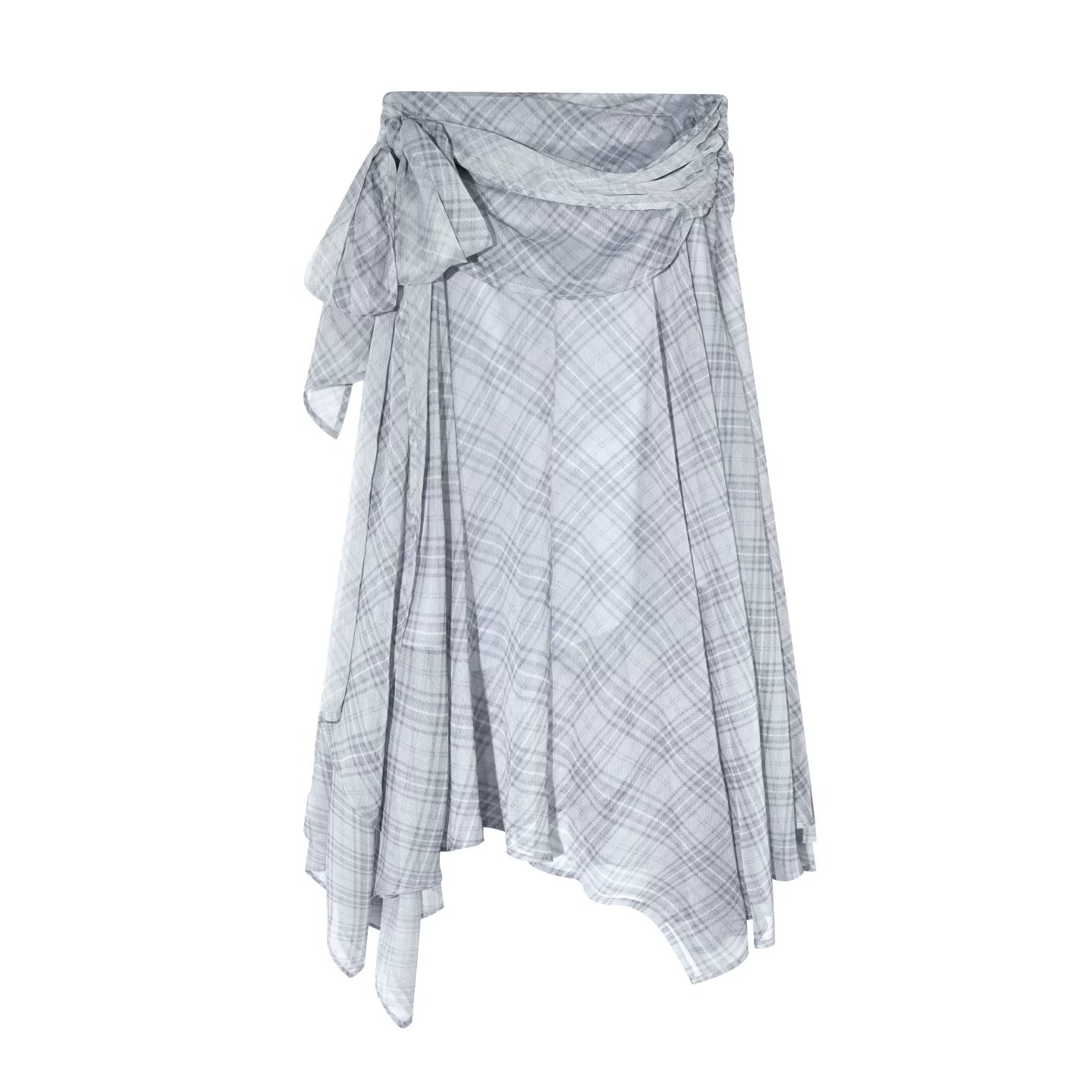 Completo a Due Pezzi Retro a Quadri in Chiffon