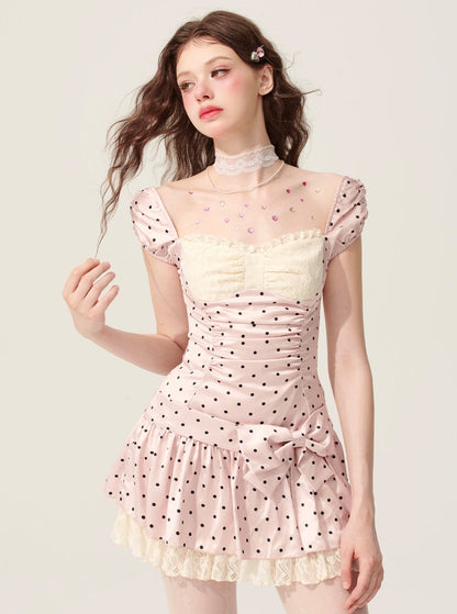 Thin Polka Dot A-Line Dress