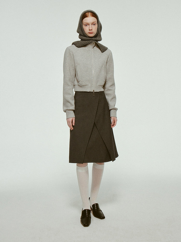 Minimalist composite wool skirt