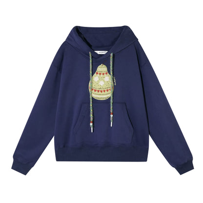 Brushed Fair Isle Hooded Top