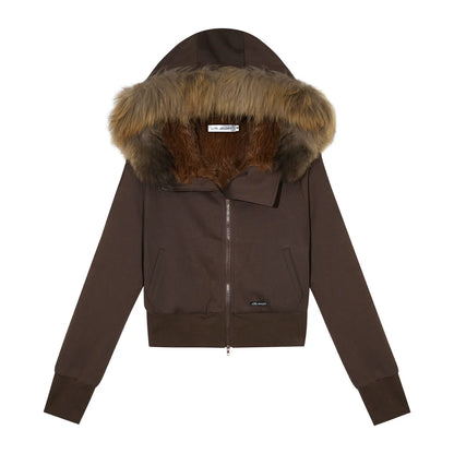 Retro Fleece-Lined Hooded Jacket Set-Up