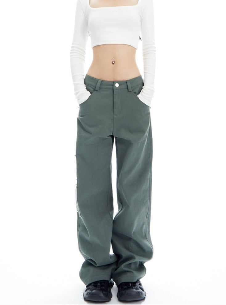 American loose fitting spiked pants