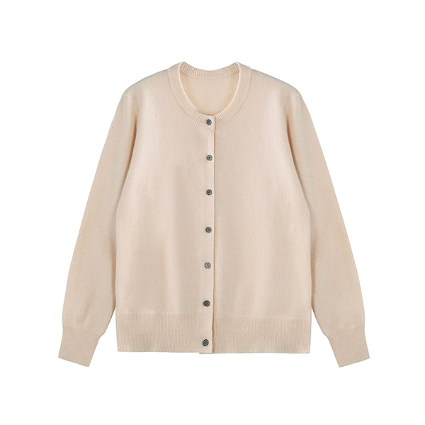Imported Merino Wool Long-Sleeve Cardigan