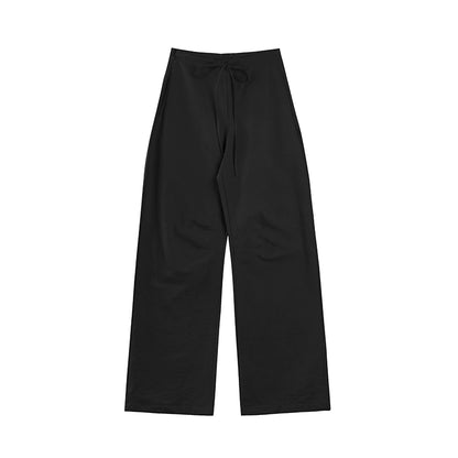 Black Drape Straight Leg Casual Pants