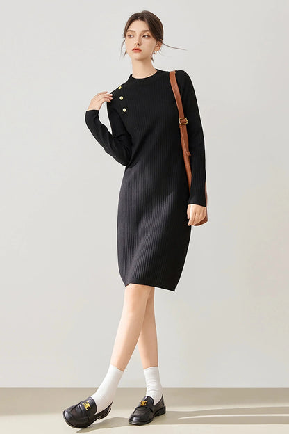 French Strait Knit Dress