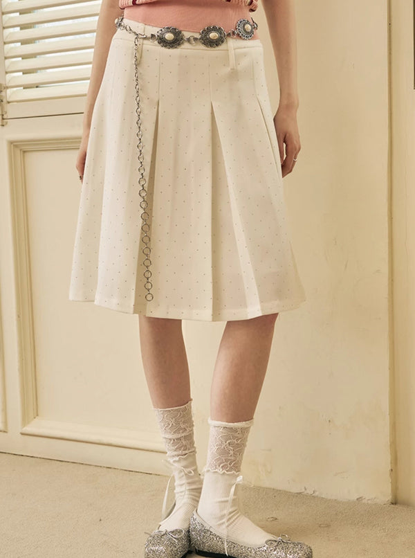 Polka Dot Pleated Skirt