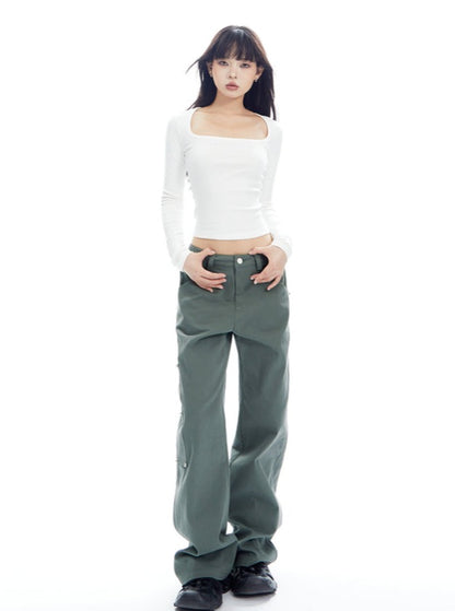 American loose fitting spiked pants