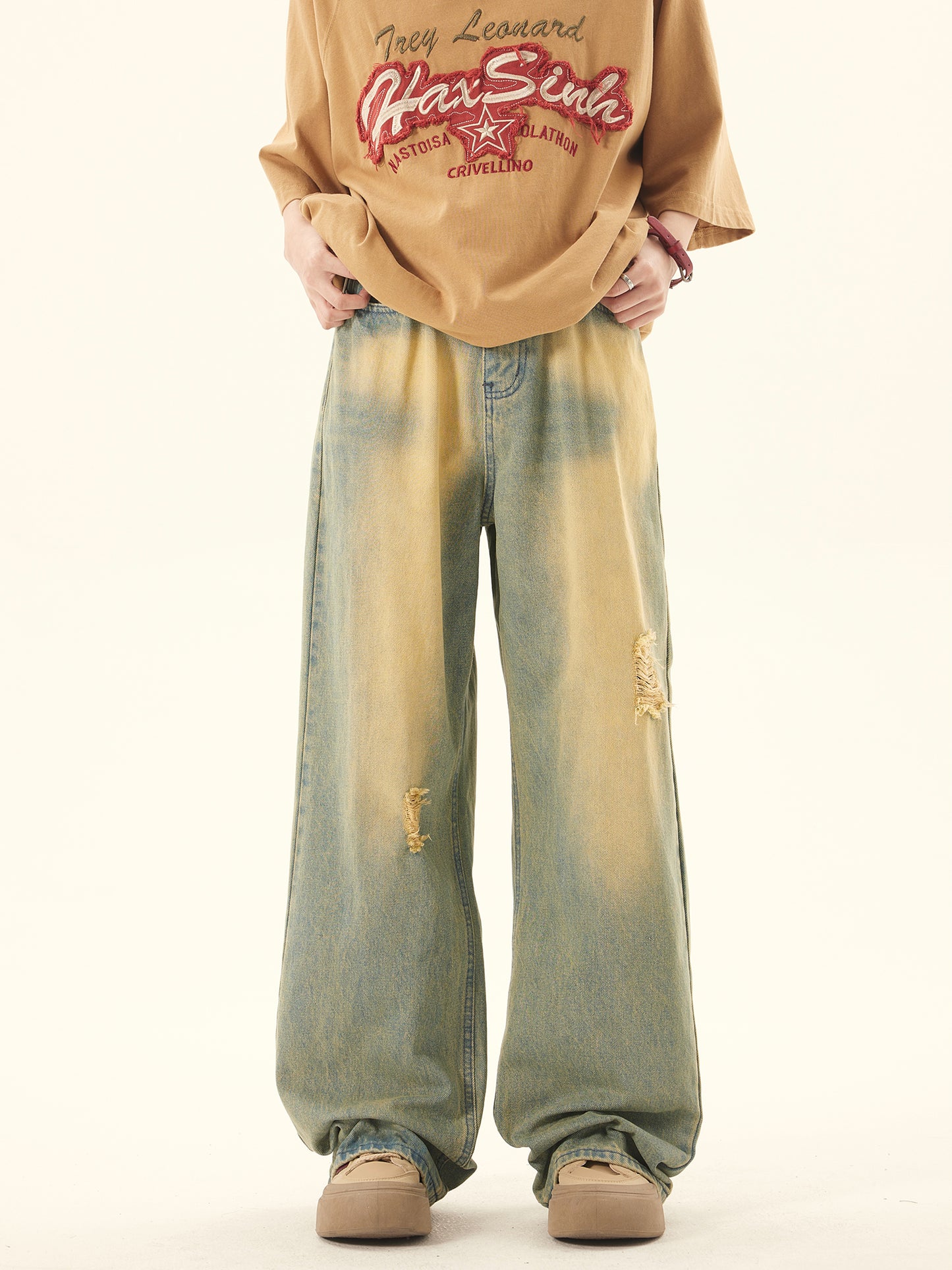 Loose Yellow Mud Dyed Pants