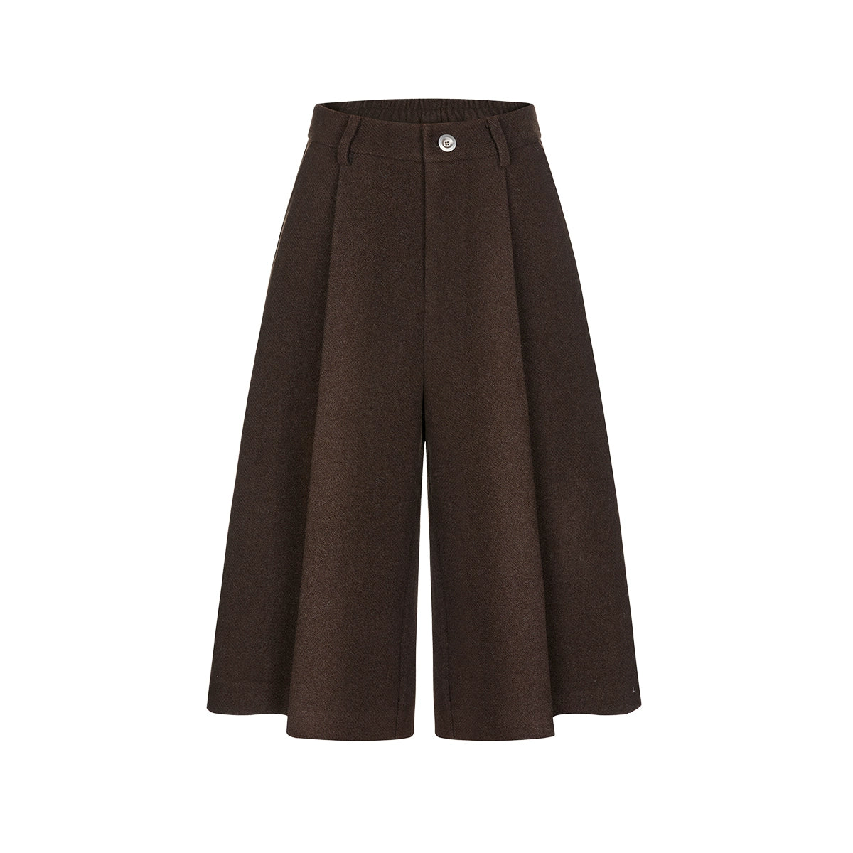 Woolen Pleated Cropped Pants