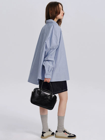 French Blue Loose Shirt