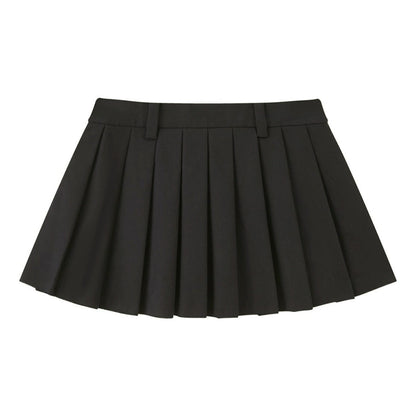 Silk Classic Pleated Puffy Short Skirt
