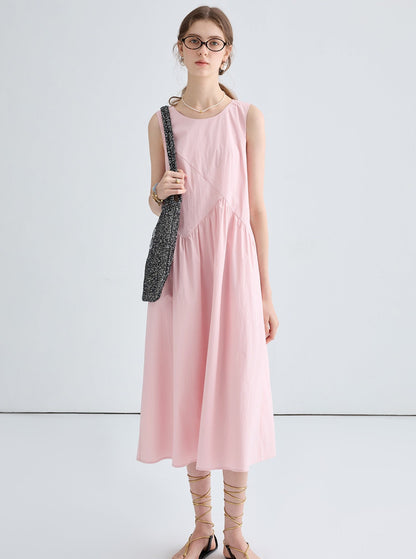 Temperament Irregular Stitched Vest Dress