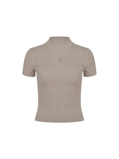 Embroidered Shoulder Short Sleeve T-Shirt