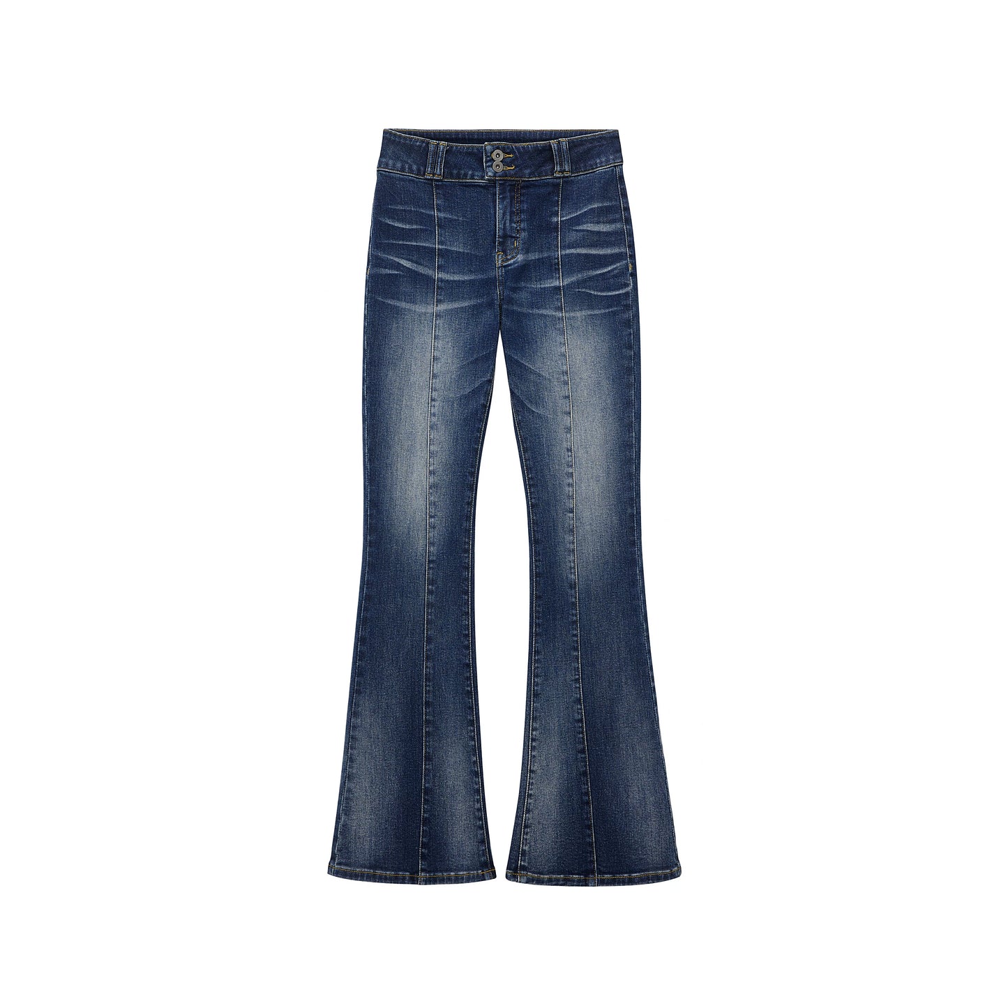 Deep Sea Blue Flared Denim Pants