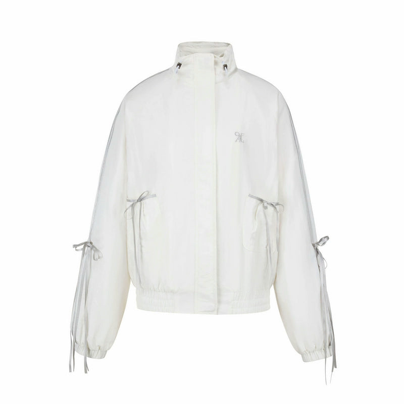 Embroidered Logo Stand Collar Jacket