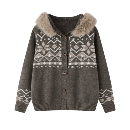 Hooded Fair Isle Cardigan