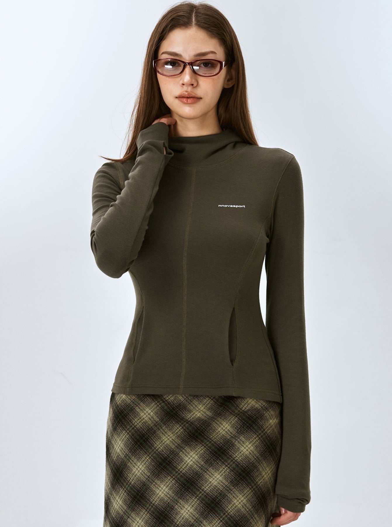 American High Neck Long Sleeves Sweatshirt