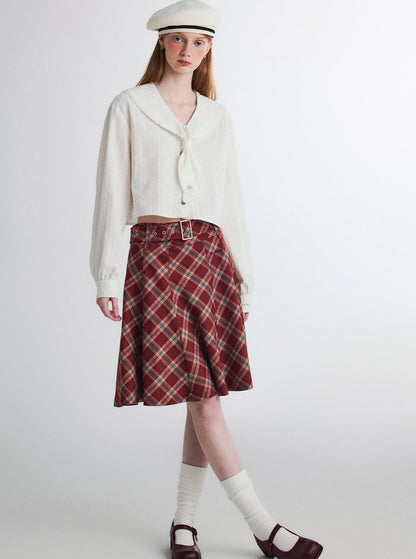 Retro Academy Checked Skirt