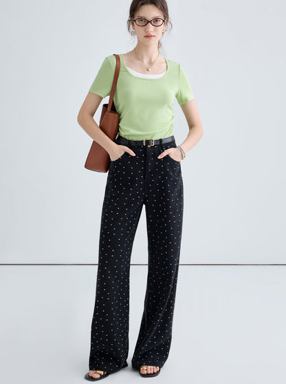 Polka Dot High Waist Pants