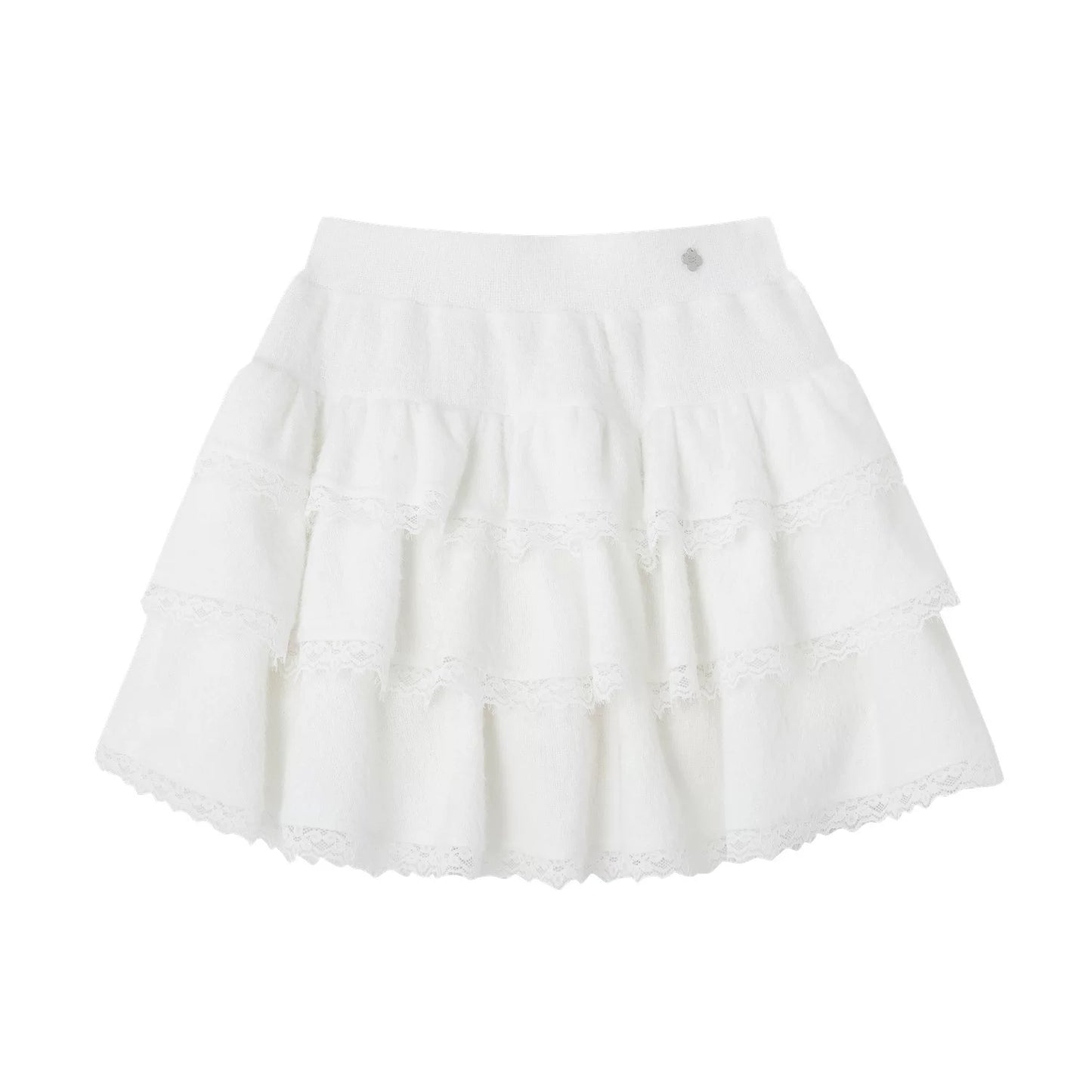 Lace Spliced Velvet Skirt