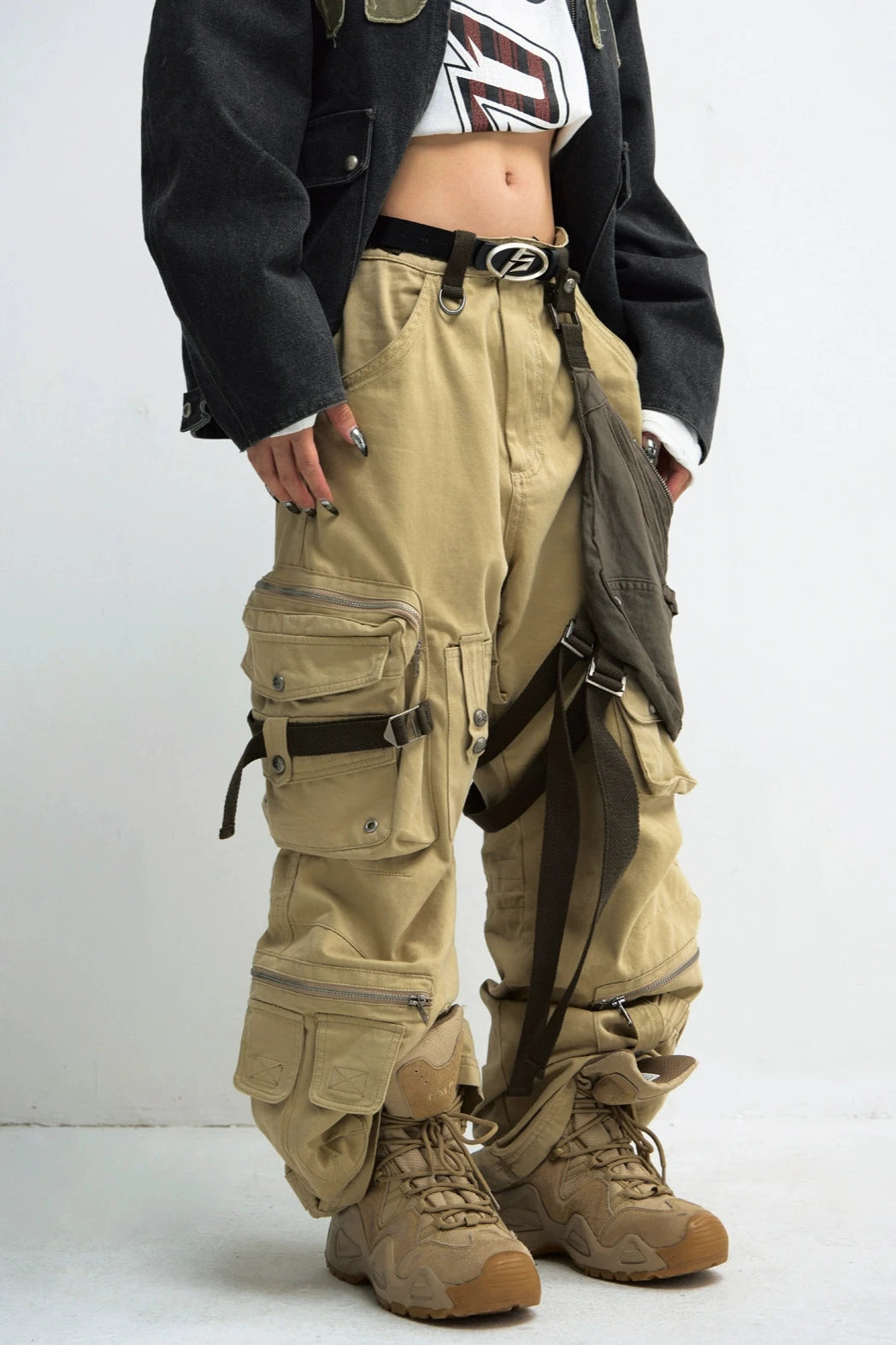 Showder Bag Multi-Pocket Straight Cargo Pants