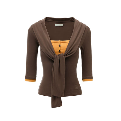 French Knot Color Block Knit Top