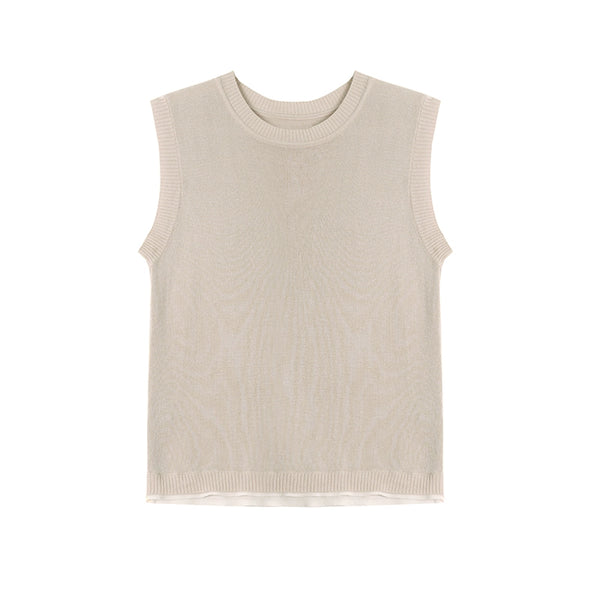 Tencel Knit Vest And Thin Jacket Set