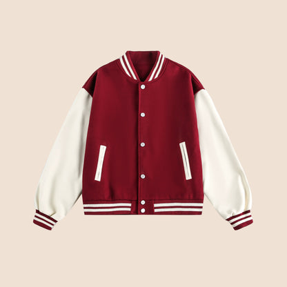 Patchwork Contrast Baseball Jersey Jacket