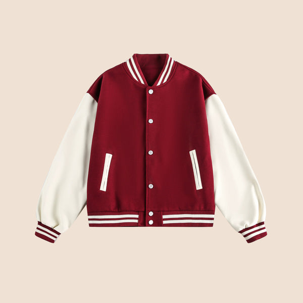 Patchwork Contrast Baseball Jersey Jacket