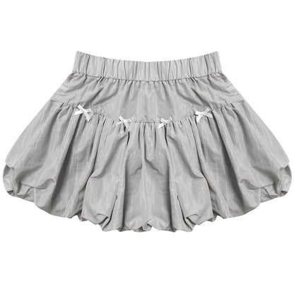 Gray Elastic Waist Skirt