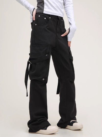 American High Street Streamers Black Cargo Pants