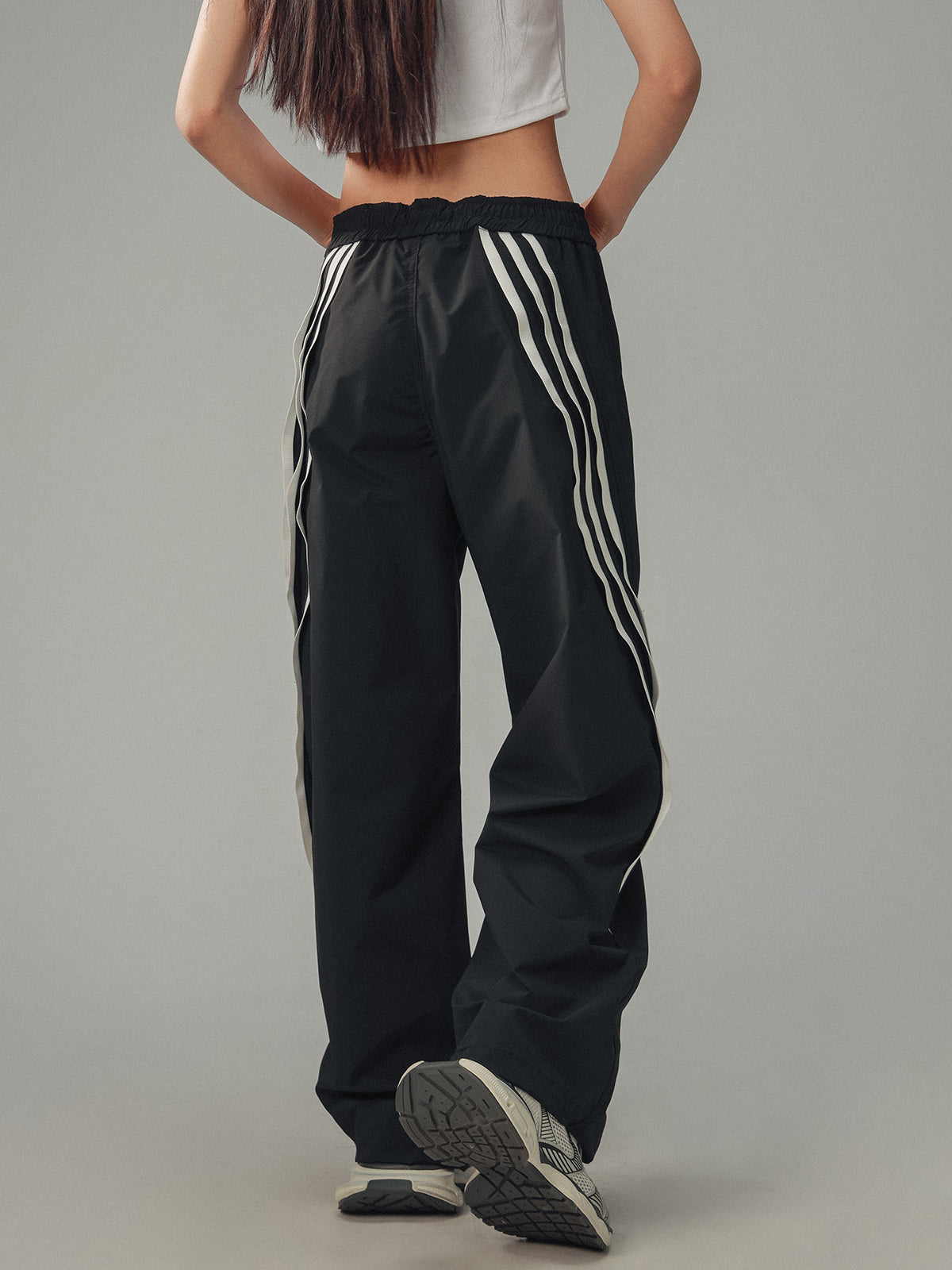 American Hip-hop Contrast Stripe Panelled Sweatpants